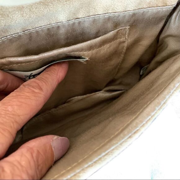 Mary Frances suede embroidered Asian motif clutch - Picture 9 of 9